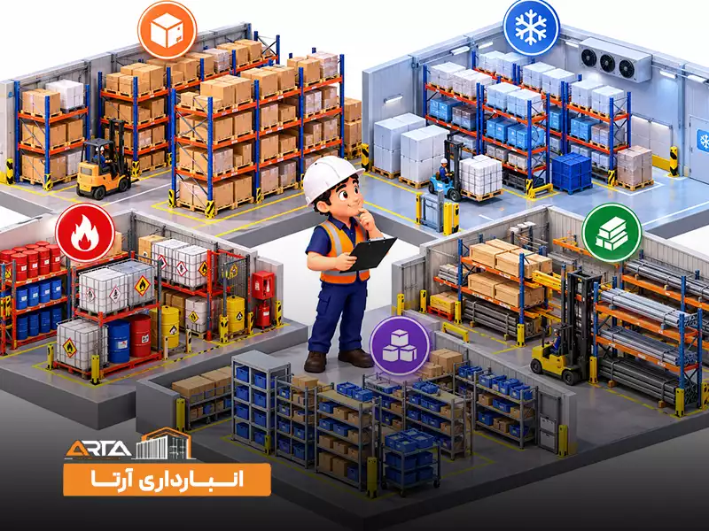 تفاوت استاندارد قفسه بندی در انواع انبار