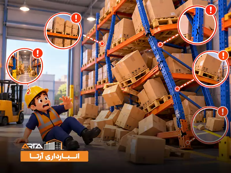 خطرات قفسه‌ بندی غیر اصولی در انبار