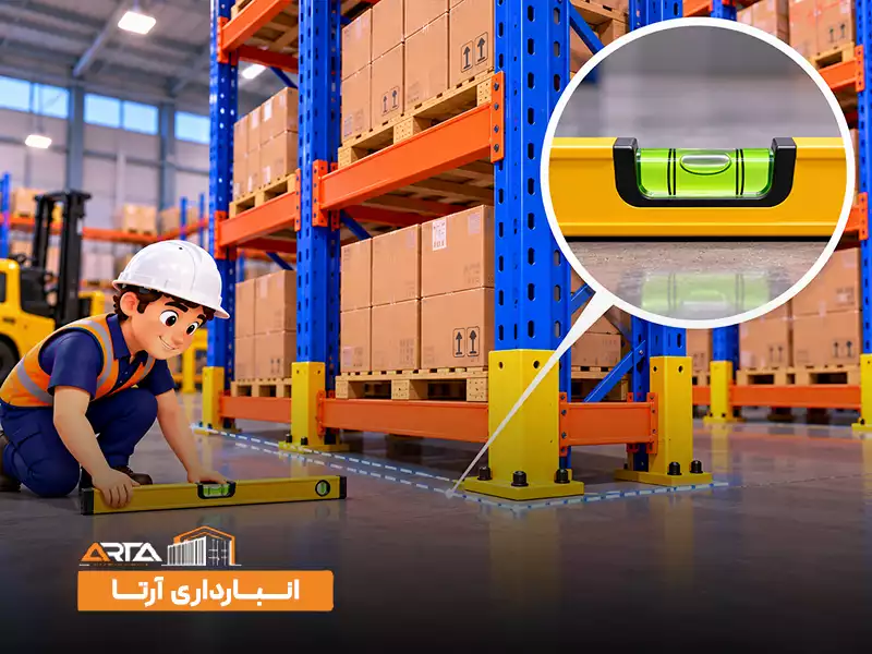 استاندارد نصب قفسه بندی انبار: 1. تراز بودن سطح زمین