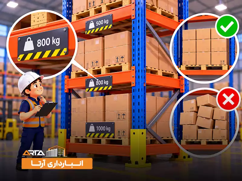 استانداردهای ایمنی قفسه بندی انبار: 1. رعایت ظرفیت بارگذاری