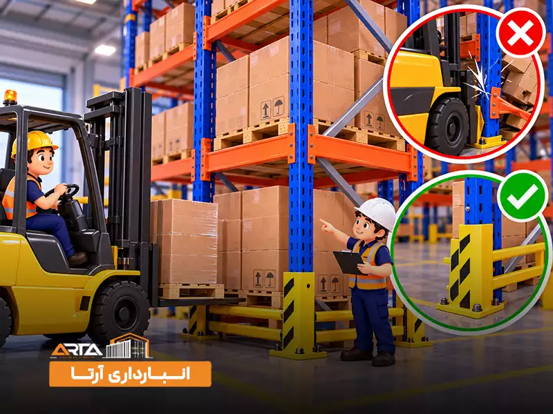 استانداردهای ایمنی قفسه بندی انبار: 3. جلوگیری از برخورد لیفتراک