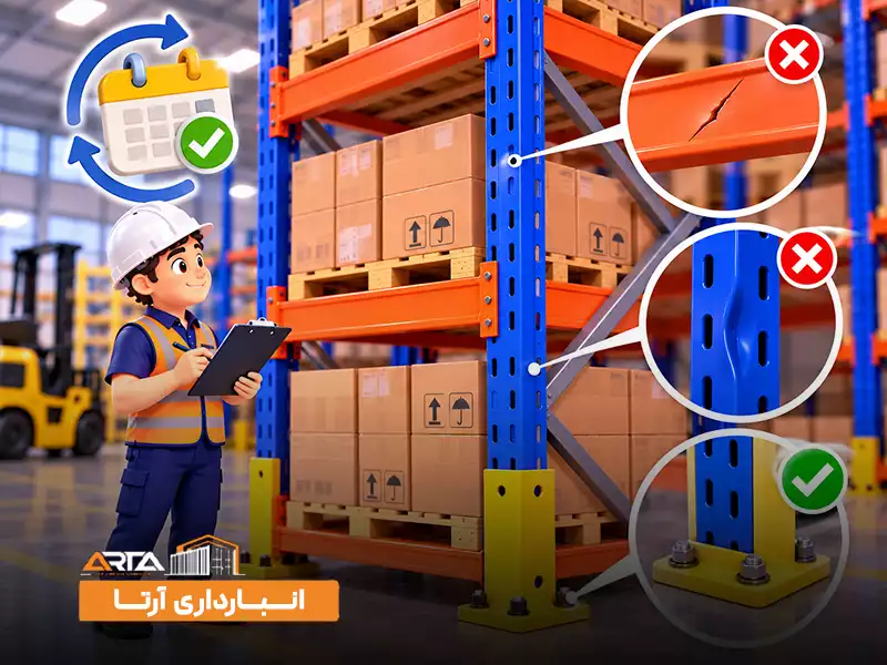 استانداردهای ایمنی قفسه بندی انبار: 4. بازرسی دوره‌ ای قفسه‌ها
