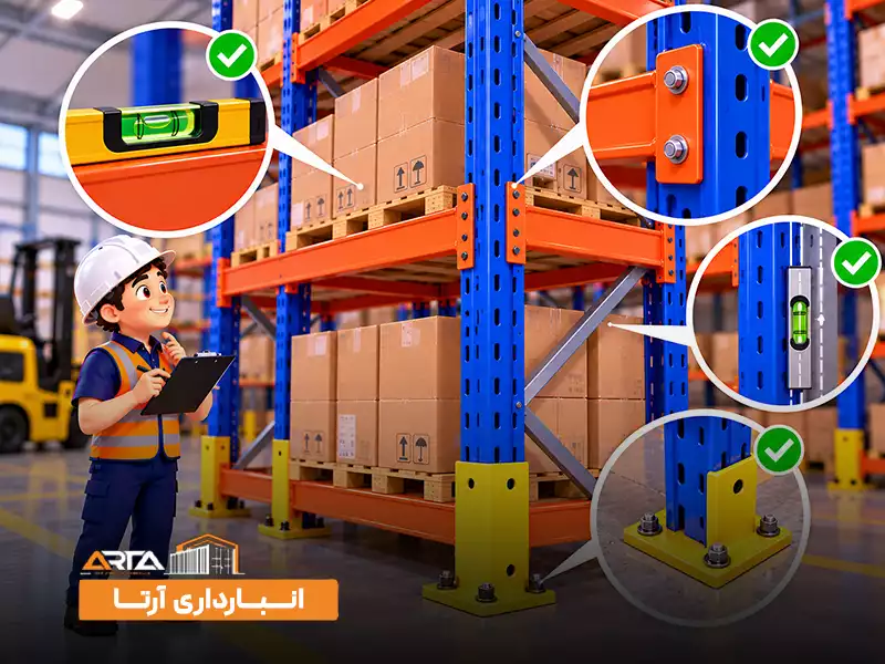 استاندارد نصب قفسه بندی انبار: 4. کنترل نهایی بعد از نصب